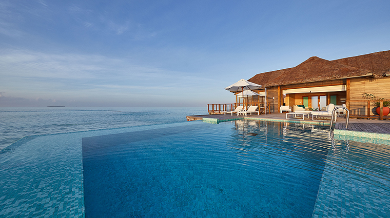 conrad maldives rangali island sunset water villa pool deck