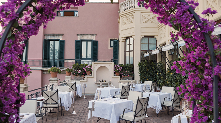 grand hotel timeo a belmond hotel dining terrace flowers