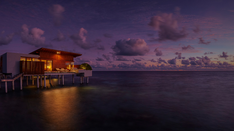 park hyatt maldives hadahaa park water villa night exterior
