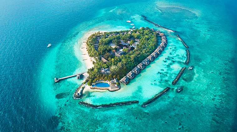 taj coral reef resort spa maldives aerial